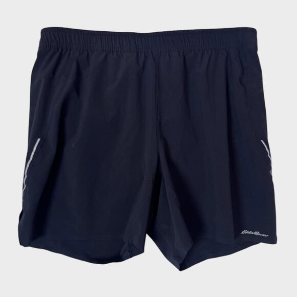 Eddie Bauer Mens Large Black Running Shorts Lined Drawstring - Picture 1 of 9